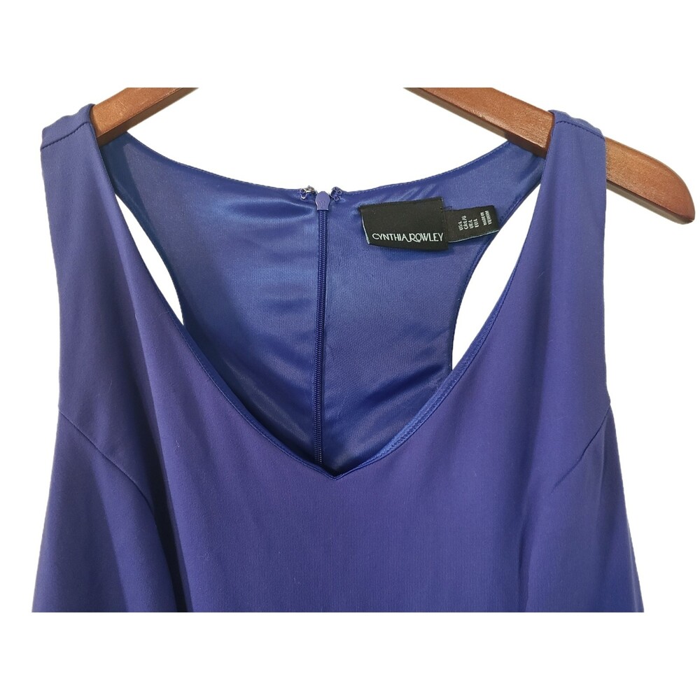 Cynthia Rowley | Blue Color Block Racerback Stretch Tank Dress, Size L (10-12) - Picture 5 of 6